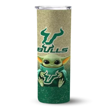 South Florida Bulls Yoda Smile Green Skinny Tumbler
