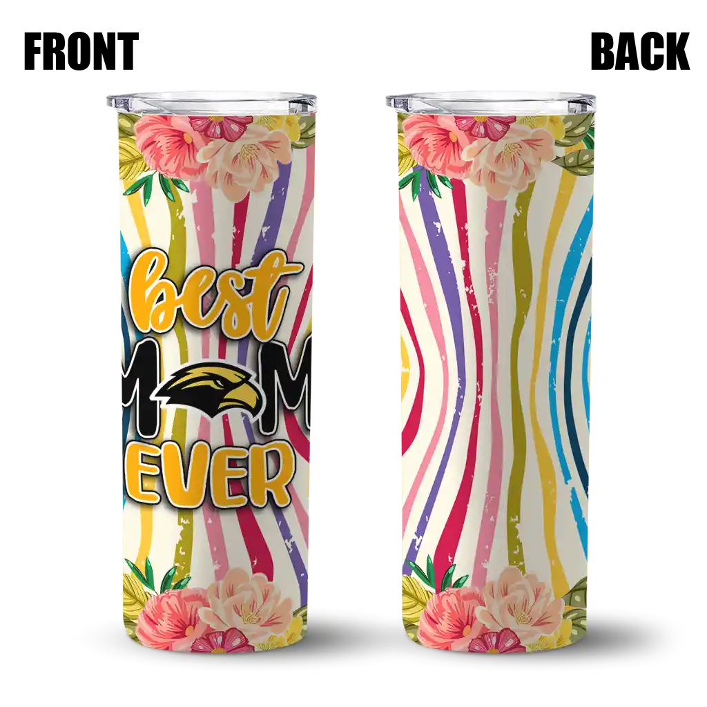 southern-miss-golden-eagles-flower-cluster-skinny-tumbler-fashion-forward.webp