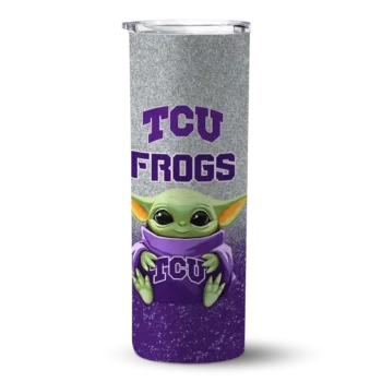 TCU Horned Frogs Yoda Smile Purple Skinny Tumbler