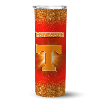 Tennessee Volunteers Radiant Glitter Orange Skinny Tumbler