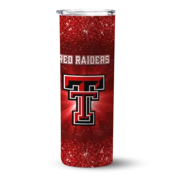 Texas Tech Red Raiders Radiant Glitter Red Skinny Tumbler