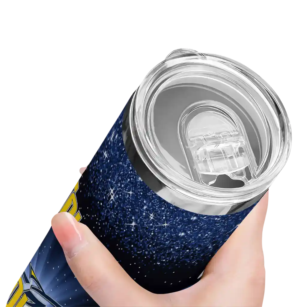 toledo-rockets-radiant-glitter-blue-skinny-tumbler-high-quality.webp