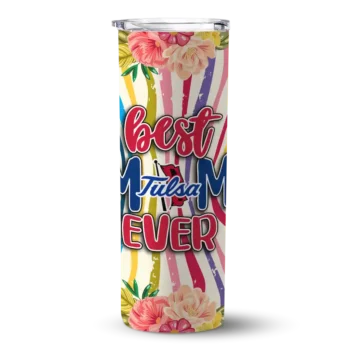 Tulsa Golden Hurricane Flower Cluster Skinny Tumbler