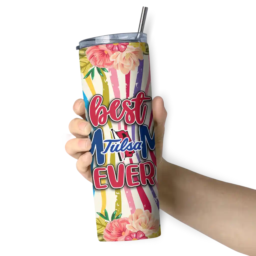 tulsa-golden-hurricane-flower-cluster-skinny-tumbler-premium-grade.webp