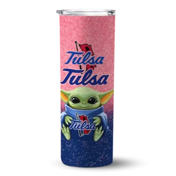 Tulsa Golden Hurricane Yoda Smile Blue Skinny Tumbler