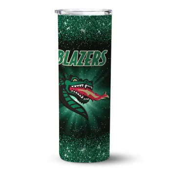 UAB Blazers Radiant Glitter Green Skinny Tumbler