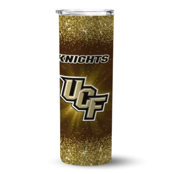 UCF Knights Radiant Glitter Gold Skinny Tumbler