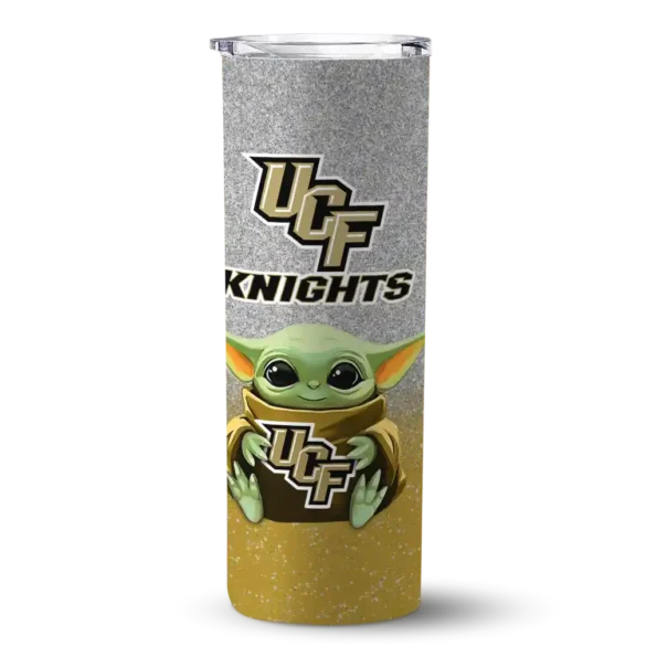 ucf knights yoda smile gold skinny tumbler best selling