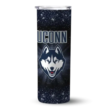 UConn Huskies Radiant Glitter Blue Skinny Tumbler