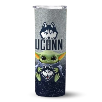 UConn Huskies Yoda Smile Blue Skinny Tumbler