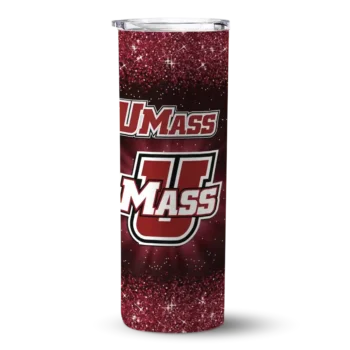 UMass Minutemen Radiant Glitter Red Skinny Tumbler