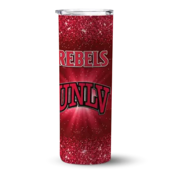 UNLV Rebels Radiant Glitter Red Skinny Tumbler