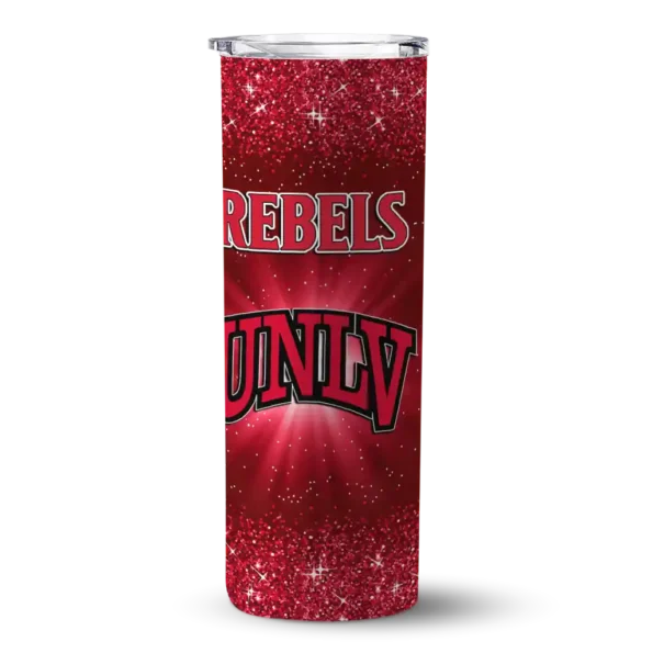 unlv rebels radiant glitter red skinny tumbler best selling