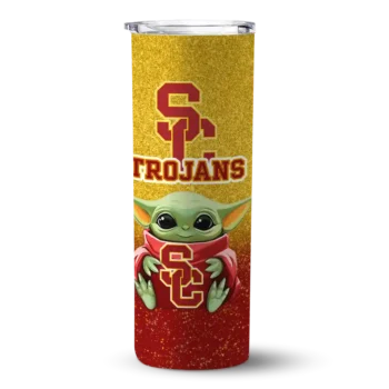 USC Trojans Yoda Smile Red Skinny Tumbler