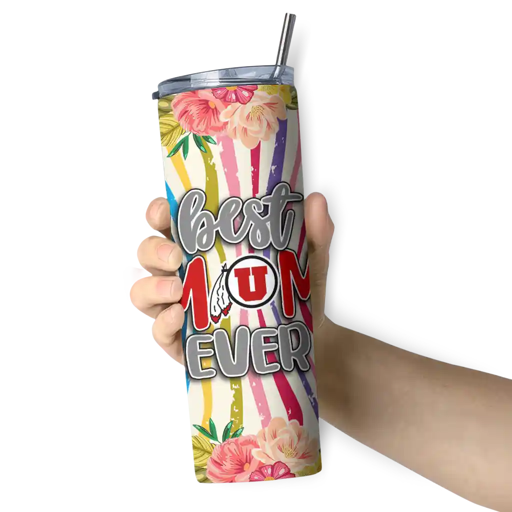 utah-utes-flower-cluster-skinny-tumbler-premium-grade.webp