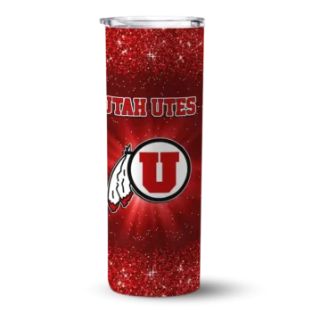 Utah Utes Radiant Glitter Red Skinny Tumbler