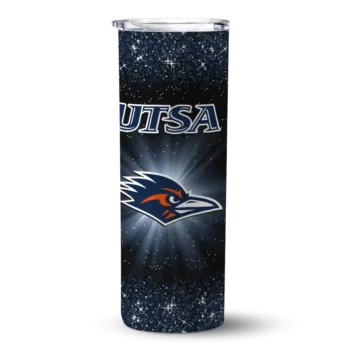 UTSA Roadrunners Radiant Glitter Orange Skinny Tumbler