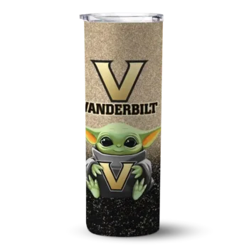 Vanderbilt Commodores Yoda Smile Black Skinny Tumbler