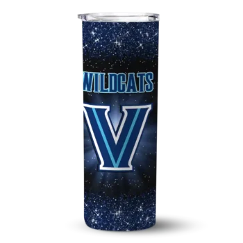 Villanova Wildcats Radiant Glitter Navy Skinny Tumbler