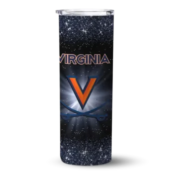 Virginia Cavaliers Radiant Glitter Blue Skinny Tumbler
