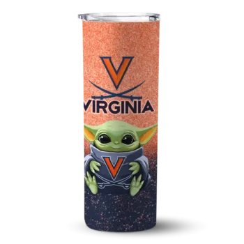 Virginia Cavaliers Yoda Smile Blue Skinny Tumbler
