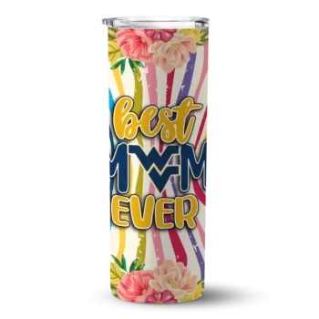 West Virginia Mountaineers Flower Cluster Skinny Tumbler