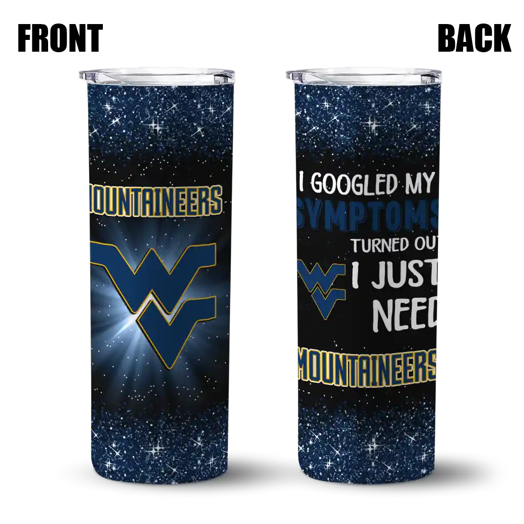 west-virginia-mountaineers-radiant-glitter-blue-skinny-tumbler-fashion-forward.webp