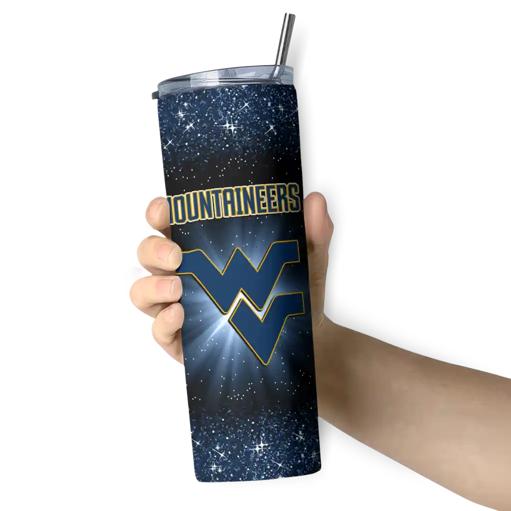 west-virginia-mountaineers-radiant-glitter-blue-skinny-tumbler-premium-grade.webp