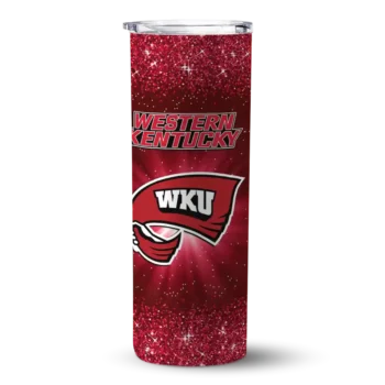 Western Kentucky Hilltoppers Radiant Glitter Red Skinny Tumbler