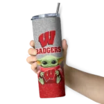 wisconsin-badgers-yoda-smile-red-skinny-tumbler-best-selling-1.webp