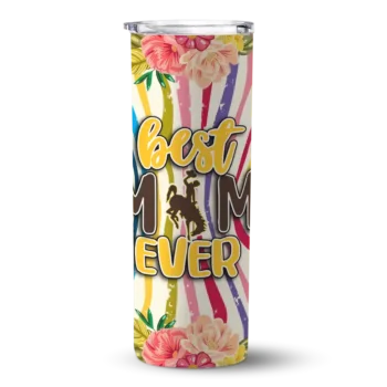 Wyoming Cowboys Flower Cluster Skinny Tumbler