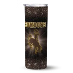 wyoming-cowboys-radiant-glitter-brown-skinny-tumbler-best-selling-1.webp
