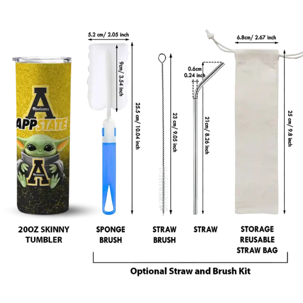 appalachian state mountaineers yoda smile black skinny tumbler new arrival 1 60.webp