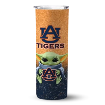 auburn tigers yoda smile navy blue skinny tumbler best selling 1.webp