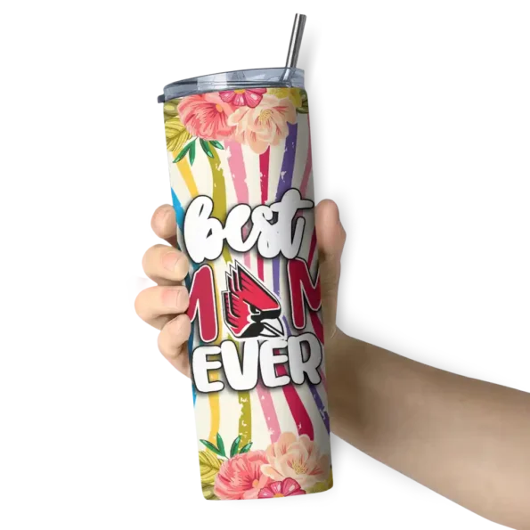 ball state cardinals flower cluster skinny tumbler premium grade 1 6.webp