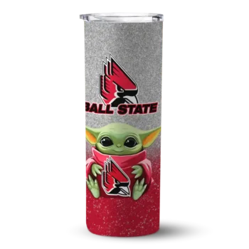 ball state cardinals yoda smile red skinny tumbler best selling 1.webp