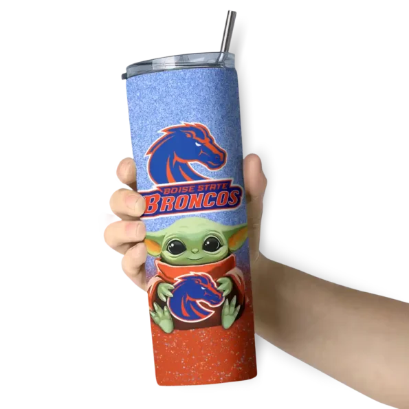 boise state broncos yoda smile orange skinny tumbler premium grade 1 3.webp