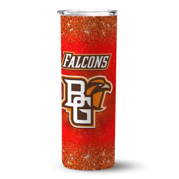 bowling green falcons radiant glitter orange skinny tumbler best selling 1 1.webp