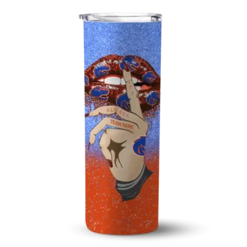 custom boise state broncos sparkle lips orange skinny tumbler best selling 3 1 1.webp