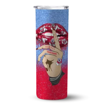 custom fresno state bulldogs sparkle lips red skinny tumbler best selling 1 2.webp