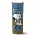 custom georgia tech yellow jackets snoopy attitude gold skinny tumbler best selling 1 1 6.webp