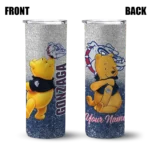 custom gonzaga bulldogs winnie the pooh blue gray skinny tumbler best selling 1.webp