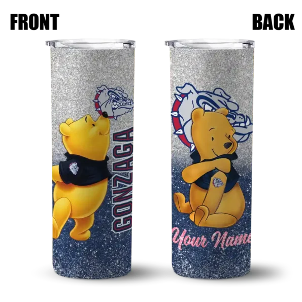 custom gonzaga bulldogs winnie the pooh blue gray skinny tumbler fashion forward 1.webp