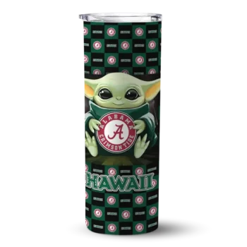 custom hawaii rainbow warriors yoda cozy green black skinny tumbler best selling 1.webp