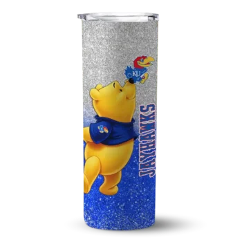 custom kansas jayhawks winnie the pooh blue gray skinny tumbler best selling 1.webp