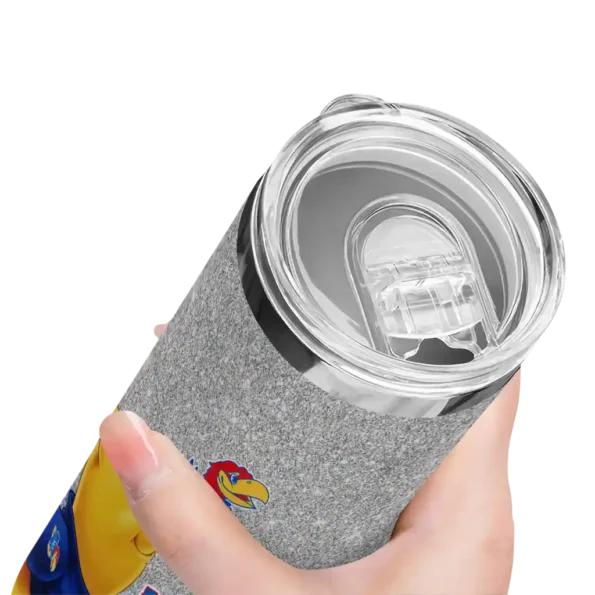 custom kansas jayhawks winnie the pooh blue gray skinny tumbler high quality 1.webp