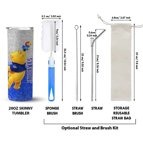 custom kansas jayhawks winnie the pooh blue gray skinny tumbler new arrival 1 11.webp