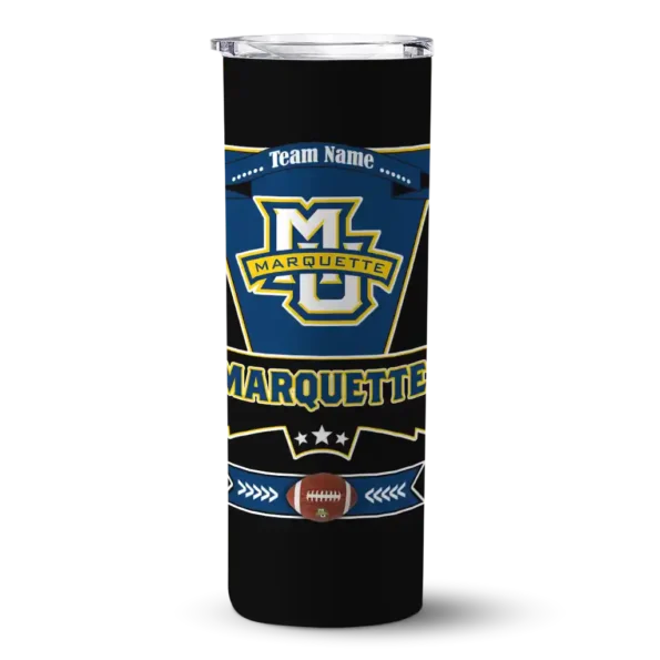 custom marquette golden eagles helmet belt blue black skinny tumbler best selling 1.webp