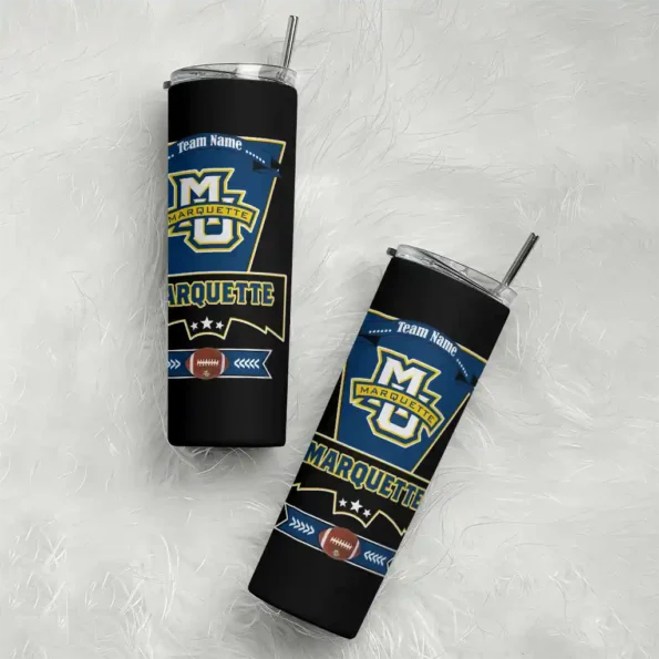 custom marquette golden eagles helmet belt blue black skinny tumbler top rated 1.webp