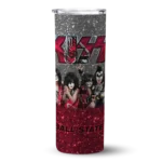 customized ball state cardinals kiss band white skinny tumbler best selling 1.webp